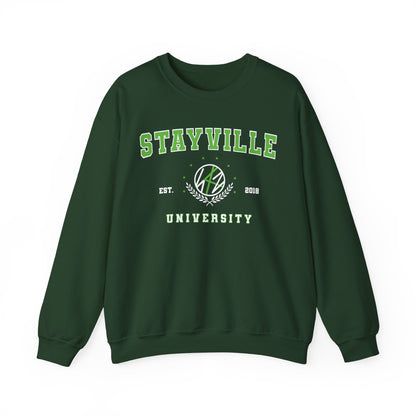 Stray kids: Stayville University green style Unisex Crewneck Sweatshirt