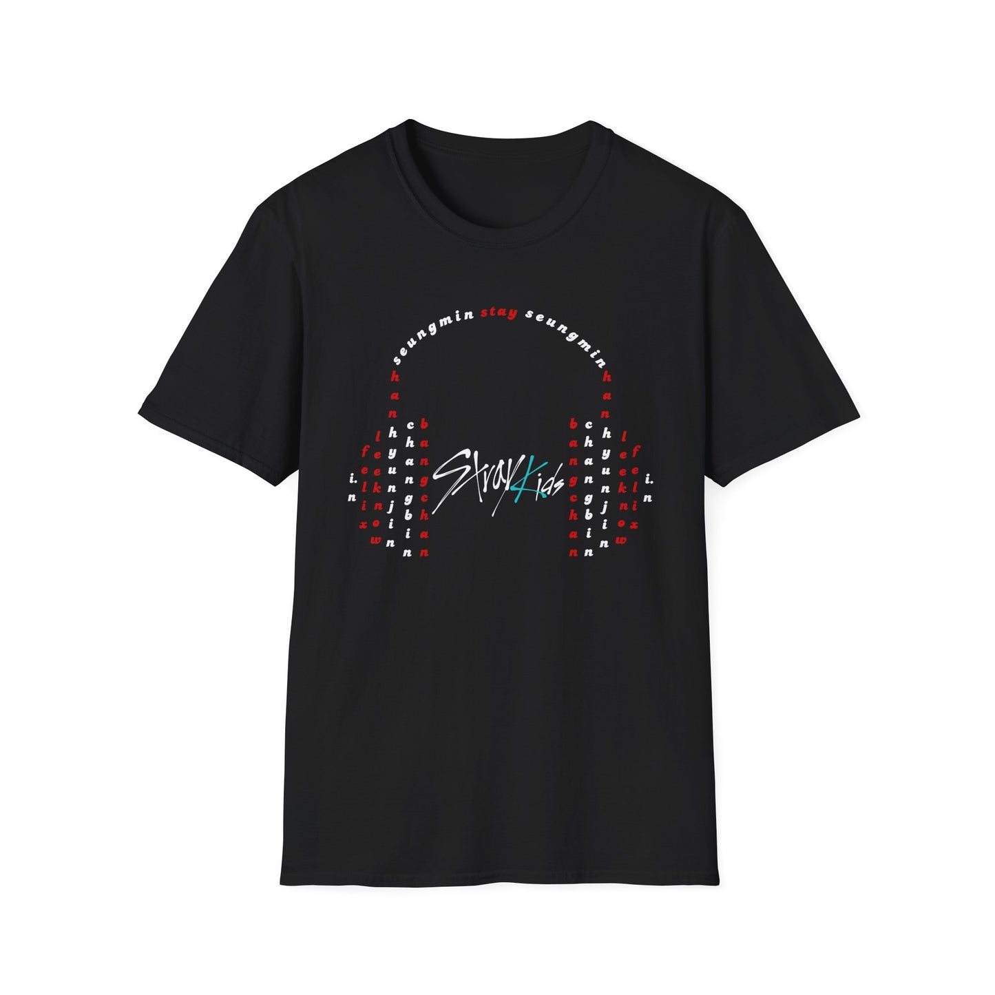 Stray kids red and white ot8 headphone Unisex Crewneck T-Shirt