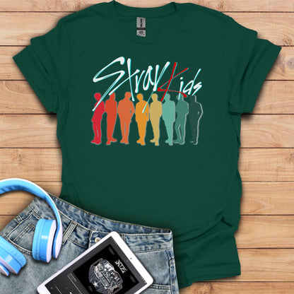 Stray Kids retro sunset Silhouette unisex Tshirt