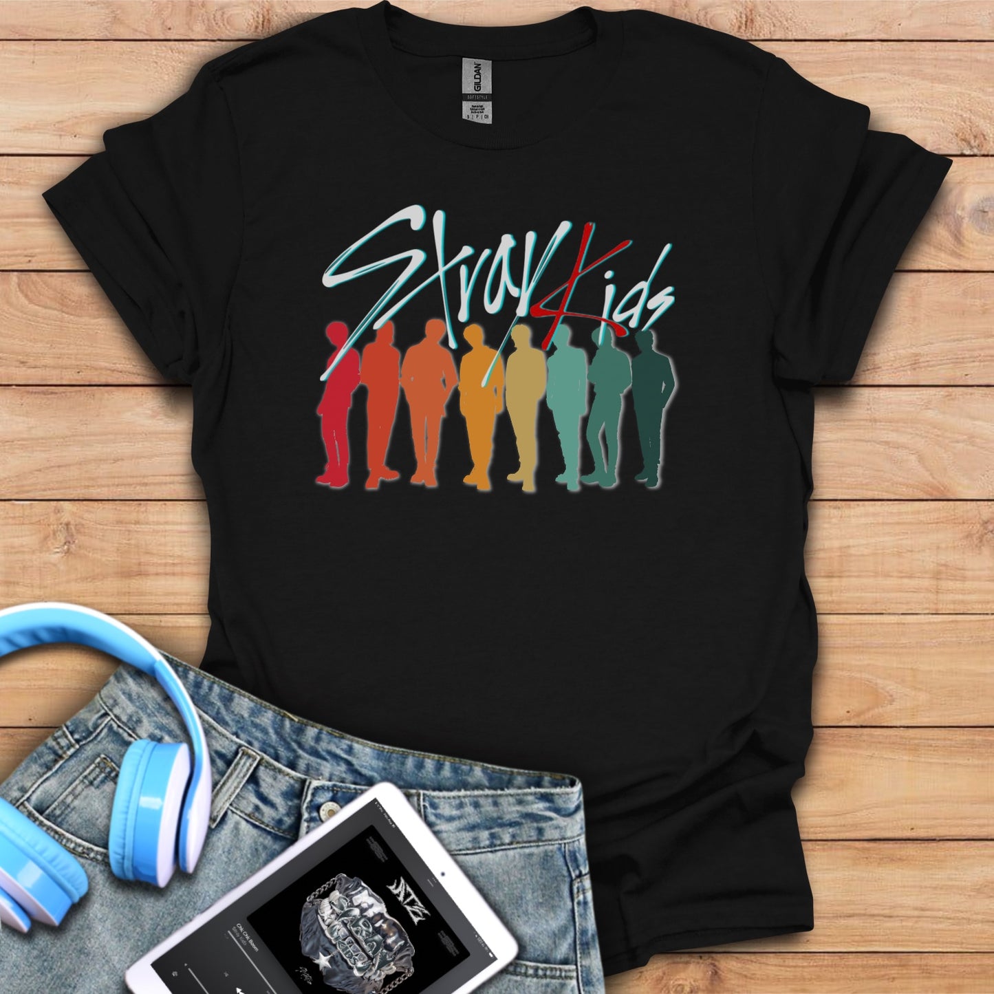 Stray Kids retro sunset Silhouette unisex Tshirt