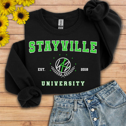 Stray kids: Stayville University green style Unisex Crewneck Sweatshirt