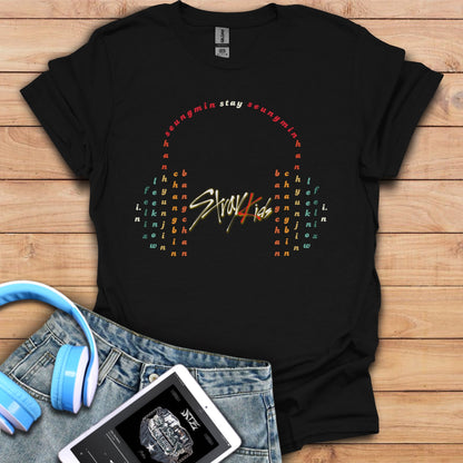 Stray kids retro sunset ot8 headphone Unisex Softstyle T-Shirt