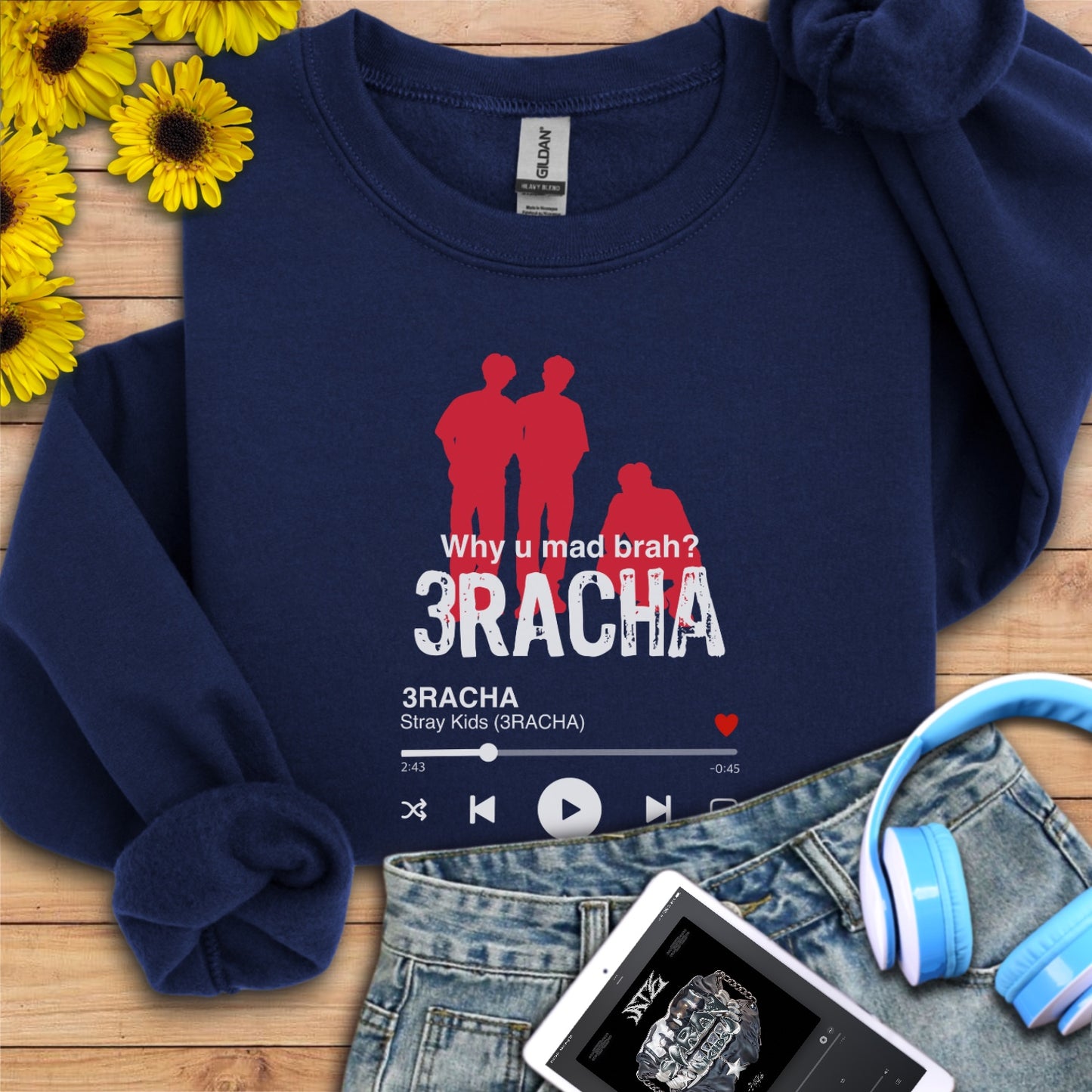 Stray kids 3Racha by 3Racha Unisex Crewneck Sweatshirt