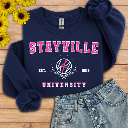 Stray Kids: Stayville University pink style Unisex Crewneck Sweatshirt